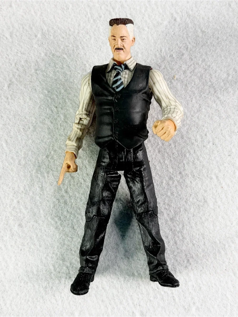 Spider Man J Jonah Jameson Action Figure Desk Pounding 2002 Toy Biz Marvel Compl